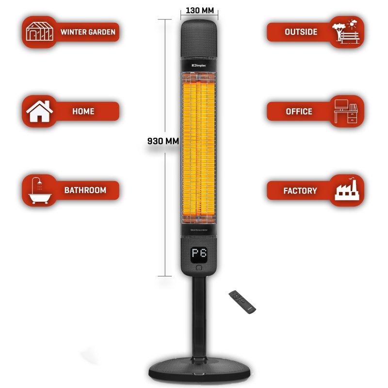 Dimplex 2500W Smart Freestanding & Wall Mount Carbon Heater - Black - DXOTDRSMT | Lally's Electrical Dundalk - image 4