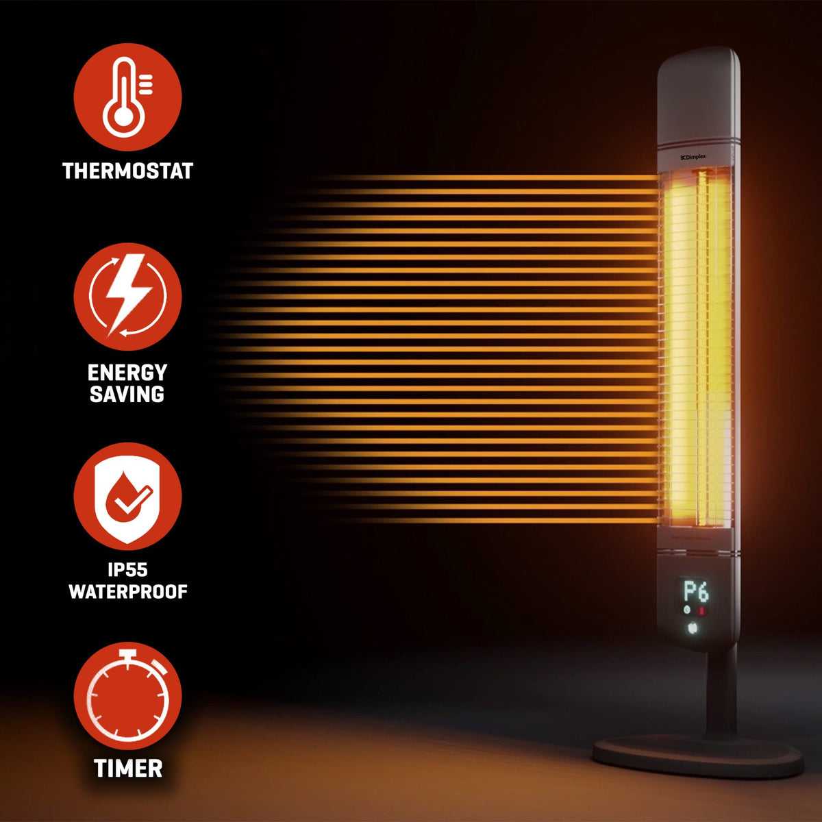 Dimplex 2500W Smart Freestanding & Wall Mount Carbon Heater - Black - DXOTDRSMT | Lally's Electrical Dundalk - image 3