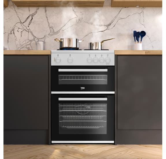 Beko 60cm Twin Cavity Electric Cooker White | FTC6701W