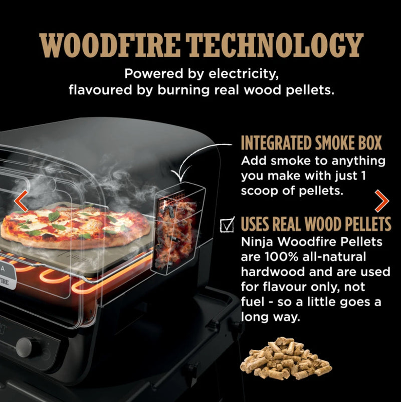 Ninja Woodfire Electric Outdoor Grill & Pizza Oven | OO101UK