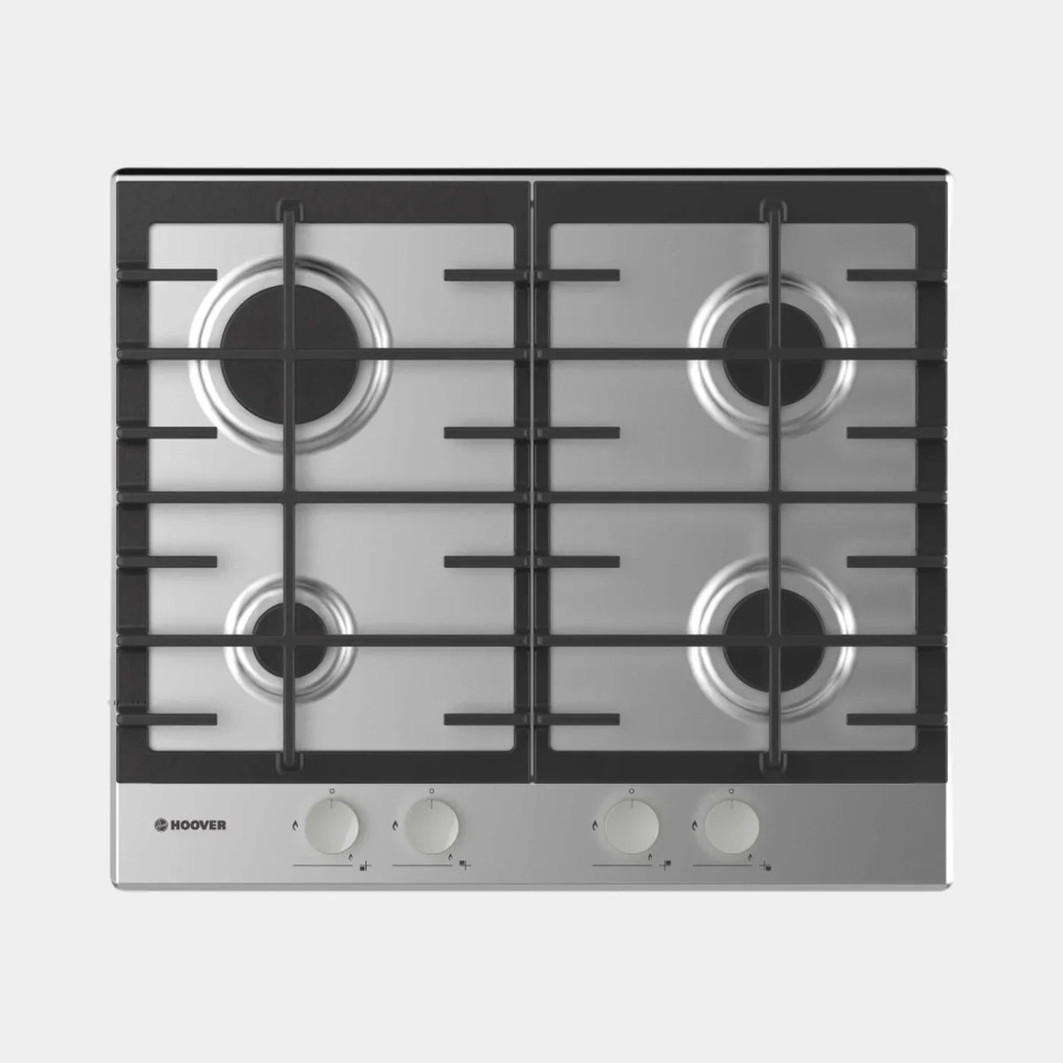 Hoover H-Hob 300 60cm 4 Zone Gas Hob - Stainless Steel - HHG6BRMX | Lally's Electrical Dundalk