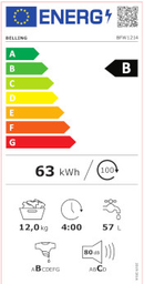 Belling 12kg 1400 spin Washing Machine | BFW1214