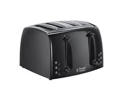 Russell Hobbs Textures Black 4 Slice Toaster | 21651