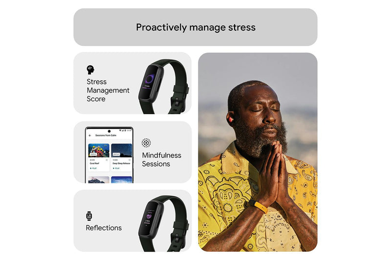 Fitbit Inspire 3 (Model FB424BKBK) – Health and Fitness Tracker (Black/Midnight Zen)