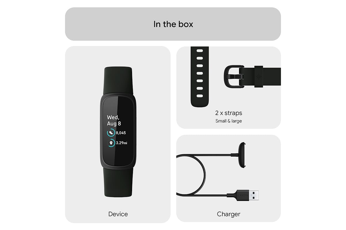 Fitbit Inspire 3 - Health & Fitness Tracker with 10-Day Battery & AMOLED Display - Black/Midnight Zen | 79-FB424BKBK