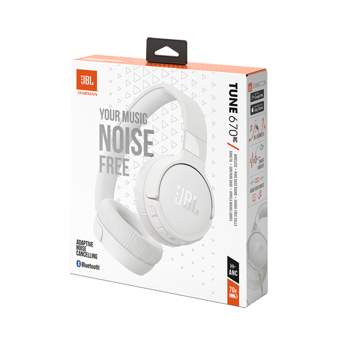 JBL Tune 670NC Wireless Noise-Cancelling Headphones — White
