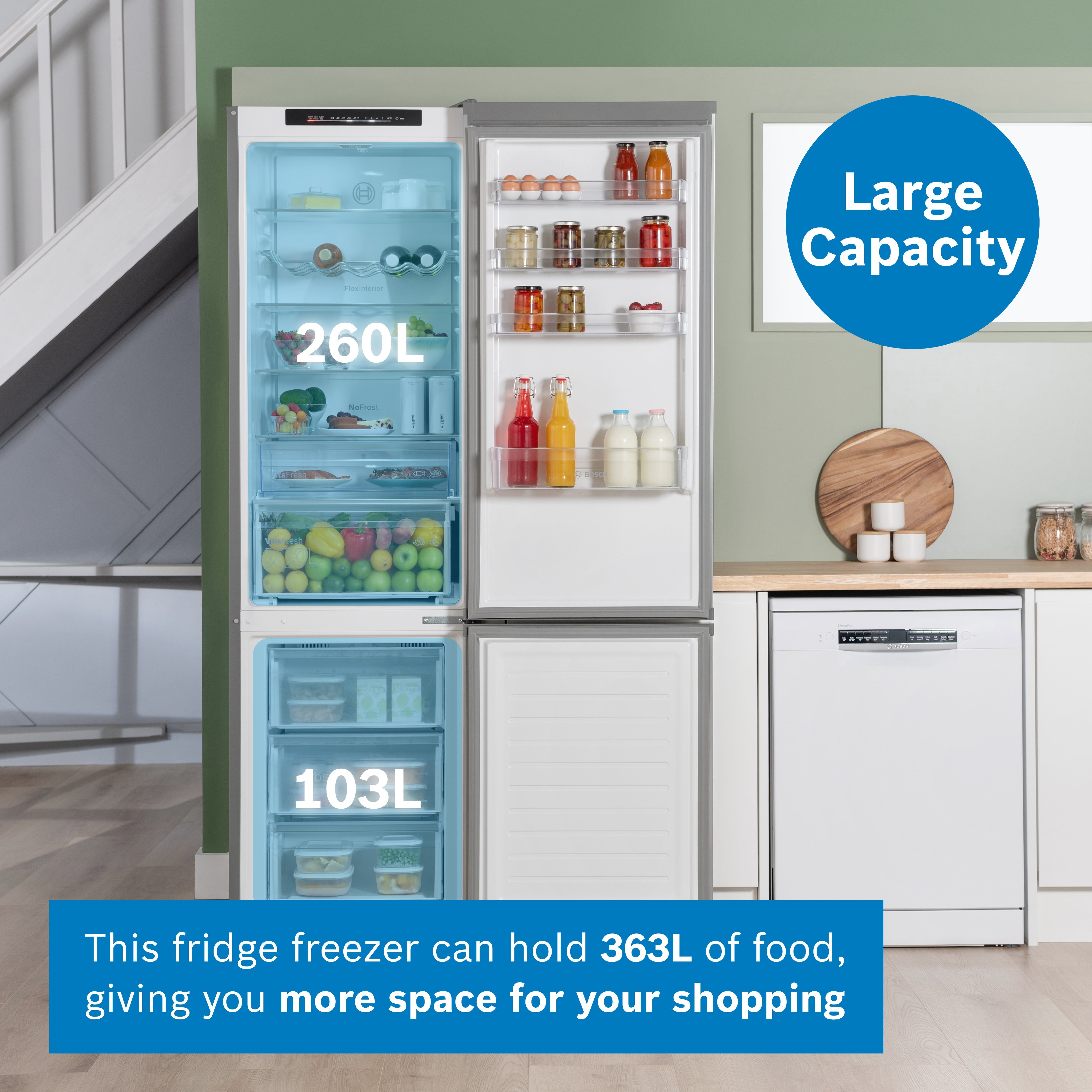 Bosch Series 4 60cm Frost Free Fridge Freezer | KGN392LAGG