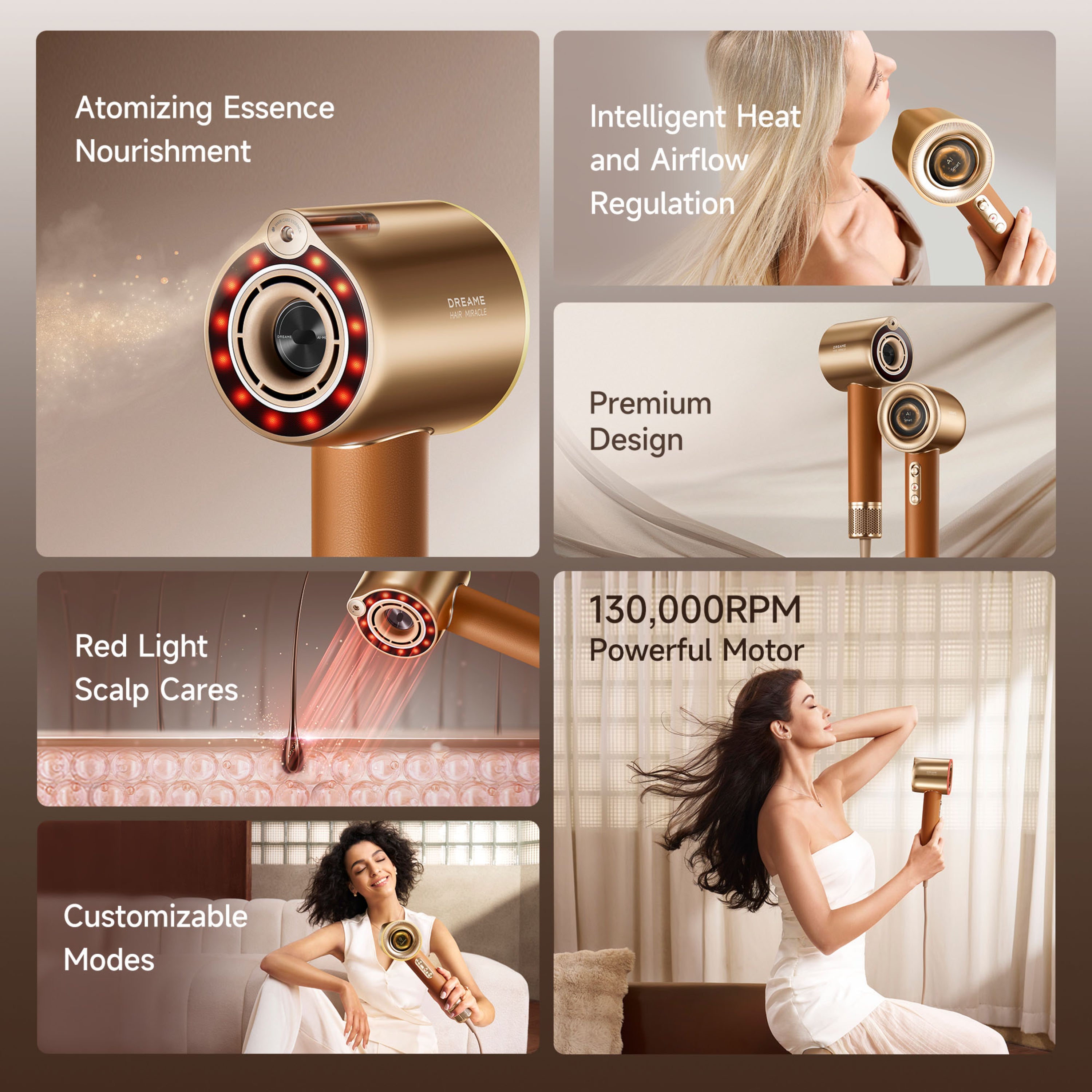 Dreame Miracle Pro Hair Dryer | Gold | AHX30