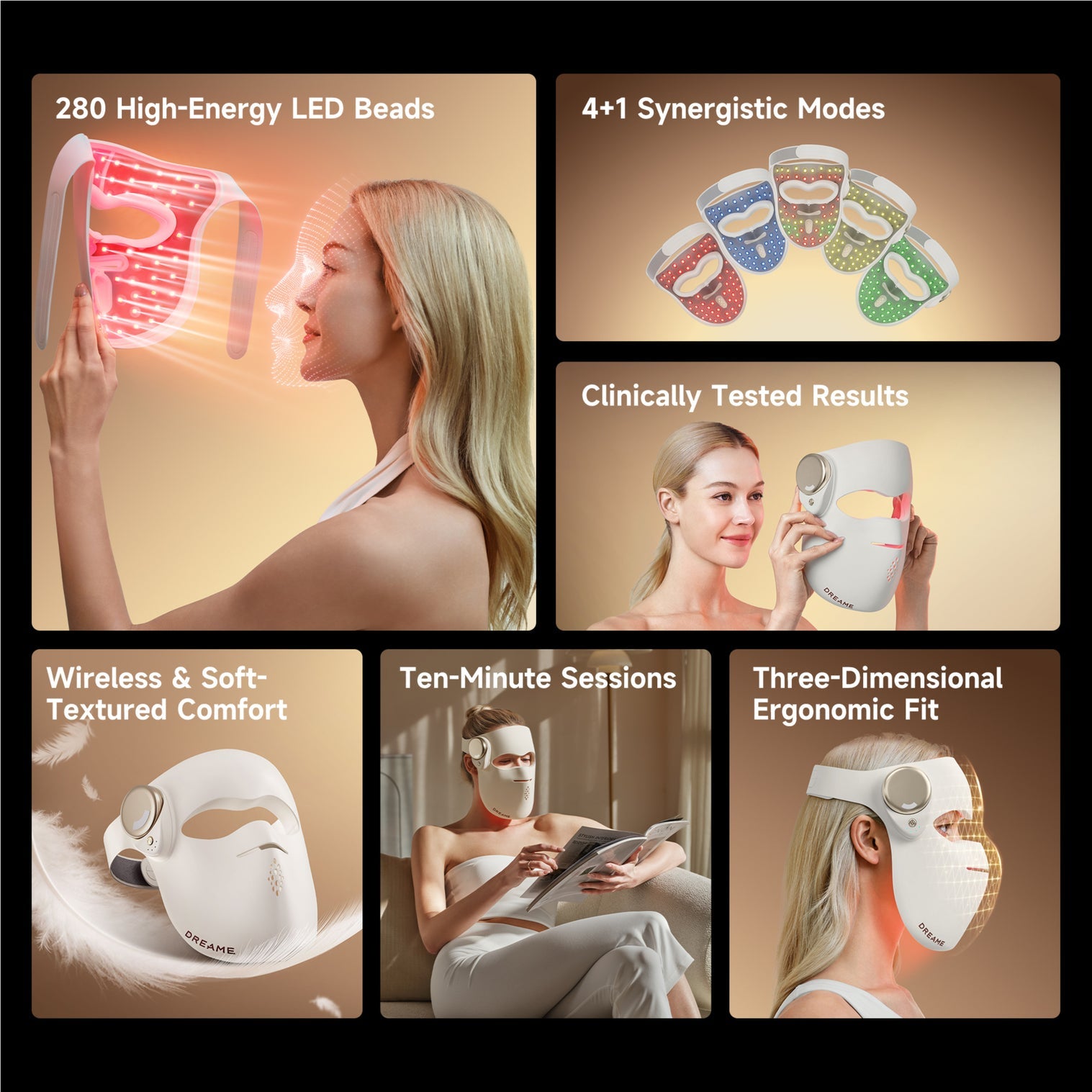 Dreame Chrona 3D LED Light Therapy Face Mask | AB01A