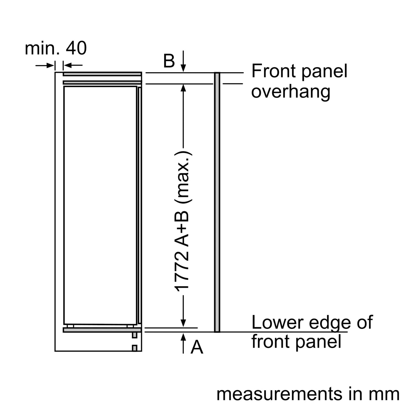 Bosch KIR81VFE0G Series 4 Built-in Larder Fridge (310 L)