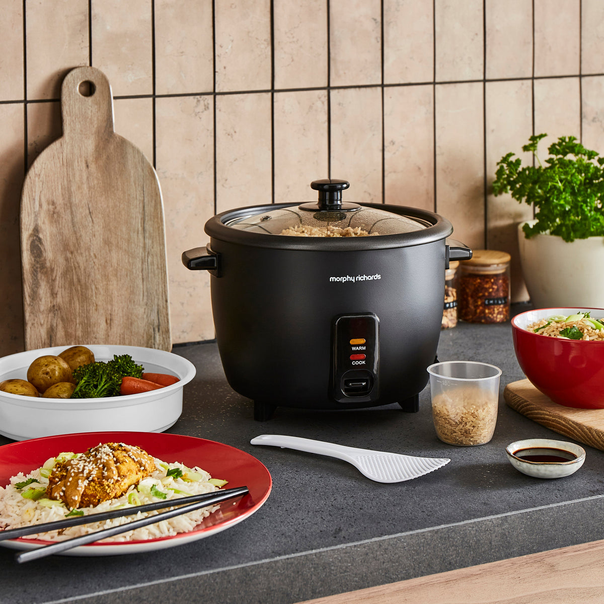 Morphy Richards 8-Cup Rice Cooker and Steamer - Black - 471001 | Lally's Electrical Dundalk - image 2