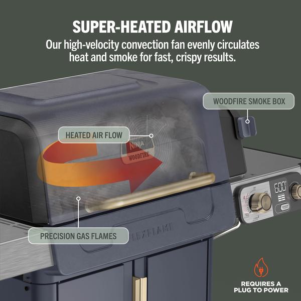 Ninja FlexFlame Outdoor Cooking System 5-in-1 Grill & Smoker | PG301UKBL