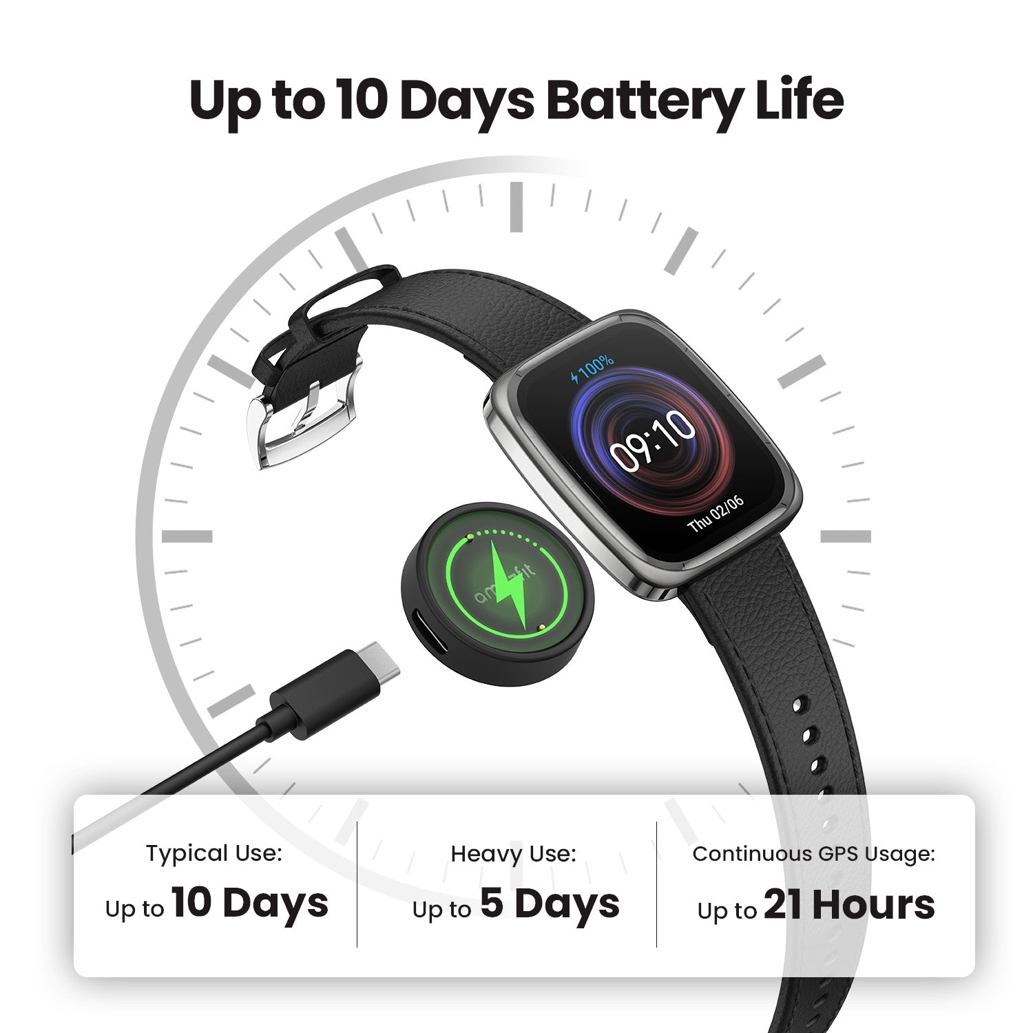 Amazfit Active 2 Square Smartwatch AMOLED Fitness & Lifestyle Watch