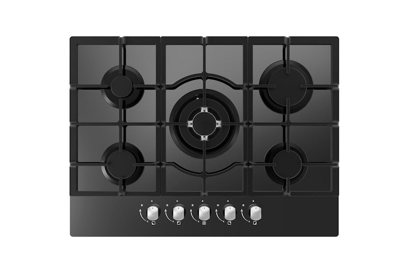 Cata UBGOG701BK 70 cm 5-Burner Gas on Glass Hob (Black)