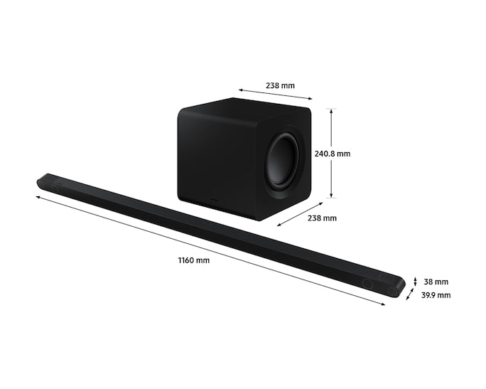Samsung HW-S800BXU 3.1.2-Channel Ultra-Slim Soundbar with Wireless Subwoofer (Black)