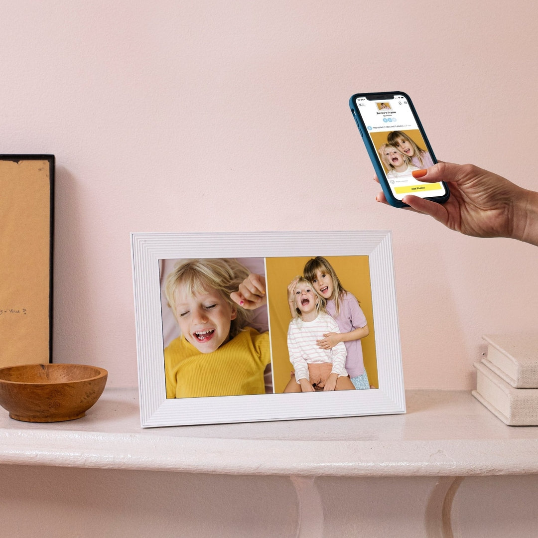 AURA Carver 10.1" WiFi Digital Photo Frame - Seasalt | UKA900-WHT Aura Digital Photo Frame Lallys Electrical Ireland