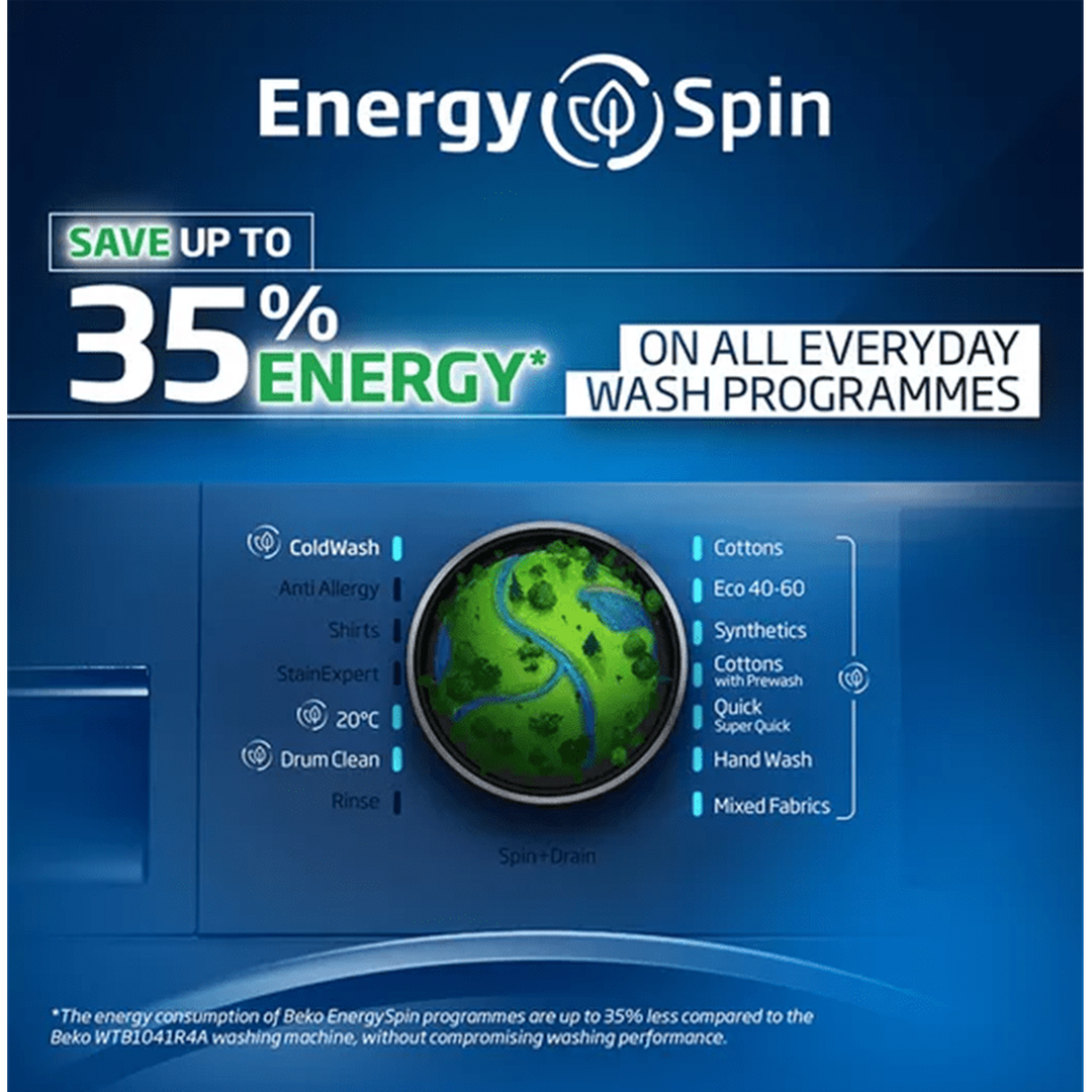 Beko 10kg 1400rpm Washing Machine with EnergySpin | B3W31041W Beko Washing Machine Lallys Electrical Ireland