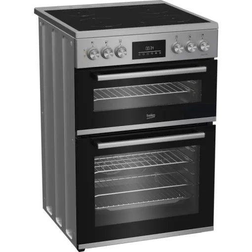 Beko FDC6731S 60cm Double Oven Ceramic Cooker Silver view 2