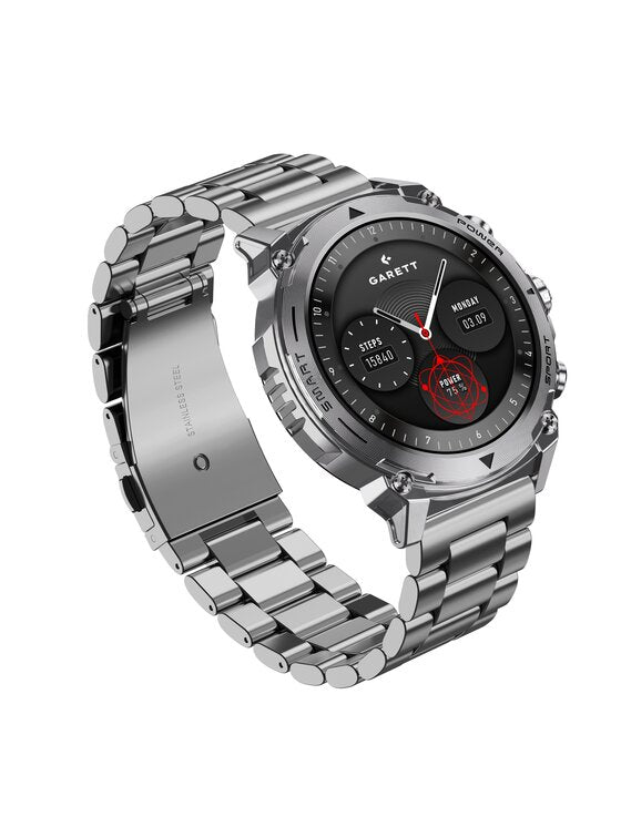 Garett Atom Smartwatch - Silver Steel - ATOM SILVER STEEL | Lally's Electrical Dundalk