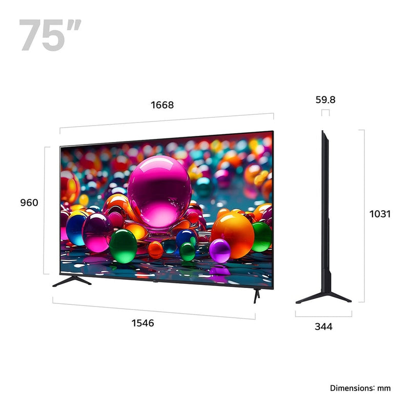 LG UA75 75" 4K UHD LED Smart TV | 75UA75006LA.AEKQ LG TV Lallys Electrical Ireland